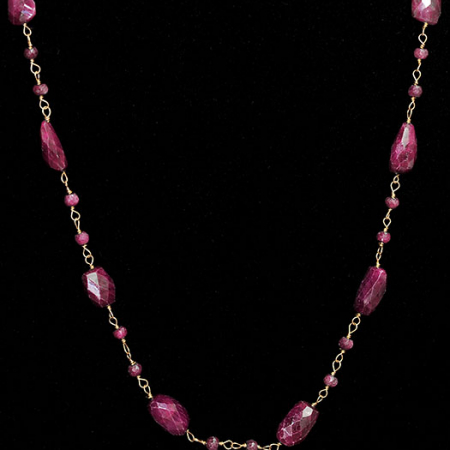 Ruby with Gold Necklace