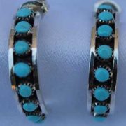 Small hoop turquoise earrings_Mystical Arts by Ruby
